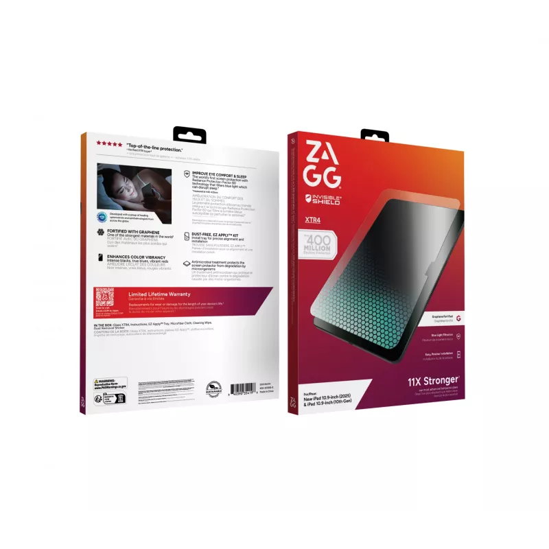 InvisibleShield Glass XTR4 iPad 10,9 colio (2025)/Gen10 apsauginis stiklas, antirefleksinis, su grafenu, grūdintas stiklas, 1 vnt.