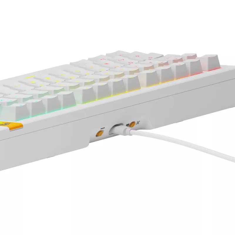 Glorious Gaming GMMK 3 HE 75% Prebuilt Wired White - FR, laidinis, USB, mechaninis, AZERTY, RGB LED, baltas