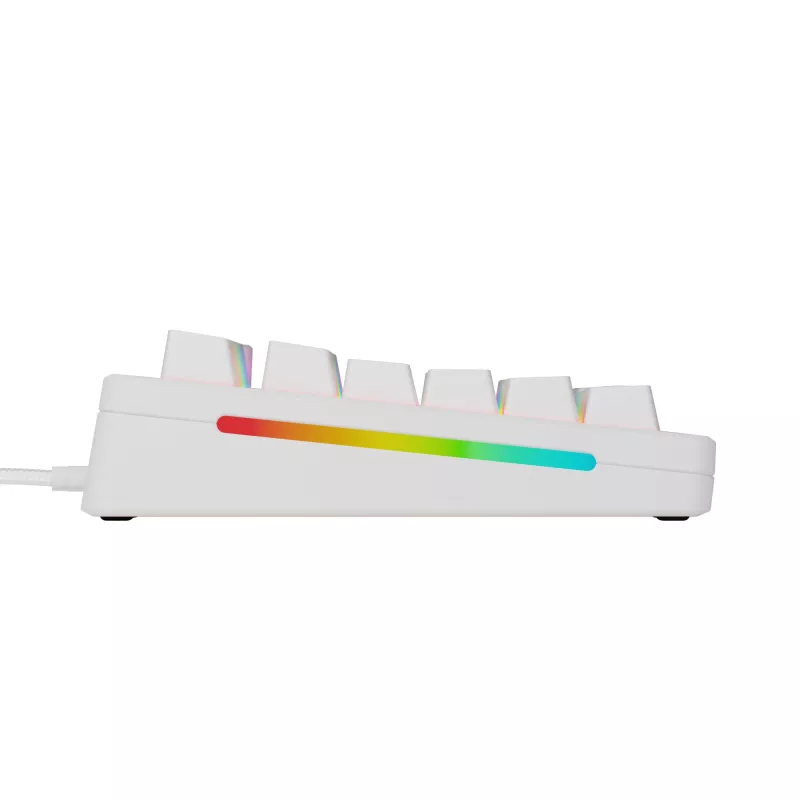 Glorious Gaming GMMK 3 HE 75% Prebuilt Wired White - FR, laidinis, USB, mechaninis, AZERTY, RGB LED, baltas