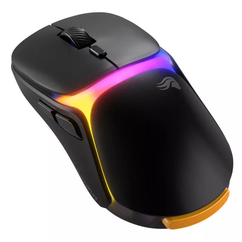 Glorious Gaming Model O3 Wireless žaidimų pelė - InfinitePlay keičiamų baterijų sistema, 8k dažnis, 130M paspaudimų optiniai jungikliai, itin lengva 66g, 30K DPI optinis jutiklis, RGB - Juoda