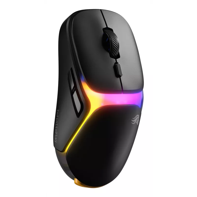 Glorious Gaming Model O3 Wireless žaidimų pelė - InfinitePlay keičiamų baterijų sistema, 8k dažnis, 130M paspaudimų optiniai jungikliai, itin lengva 66g, 30K DPI optinis jutiklis, RGB - Juoda