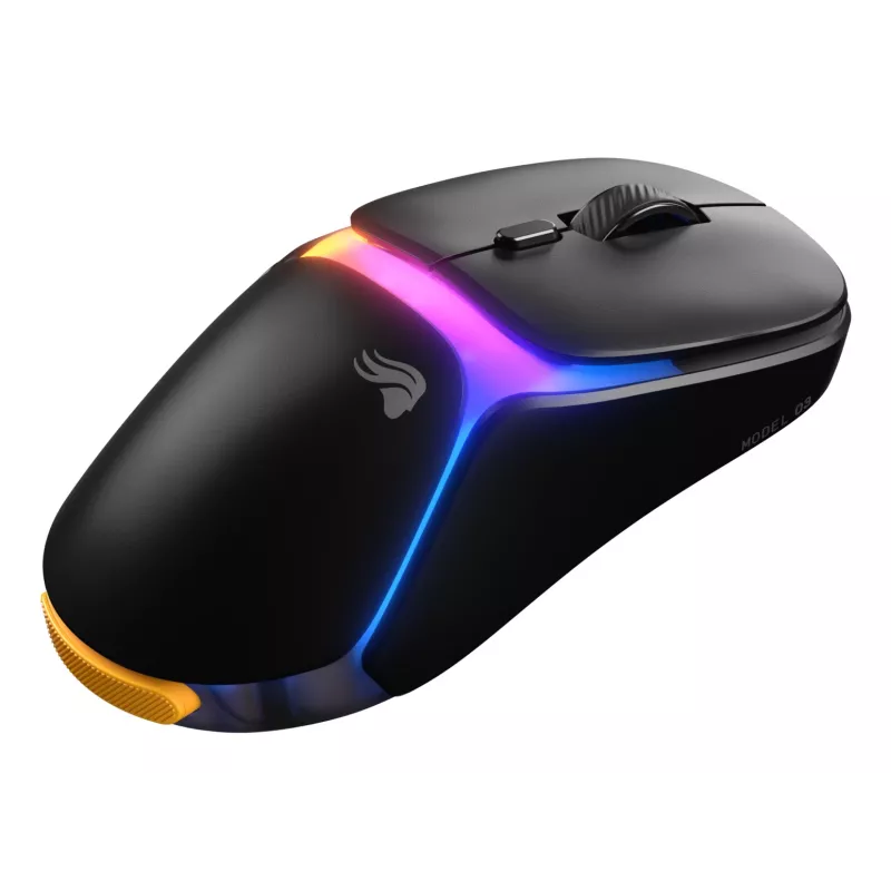 Glorious Gaming Model O3 Wireless žaidimų pelė - InfinitePlay keičiamų baterijų sistema, 8k dažnis, 130M paspaudimų optiniai jungikliai, itin lengva 66g, 30K DPI optinis jutiklis, RGB - Juoda