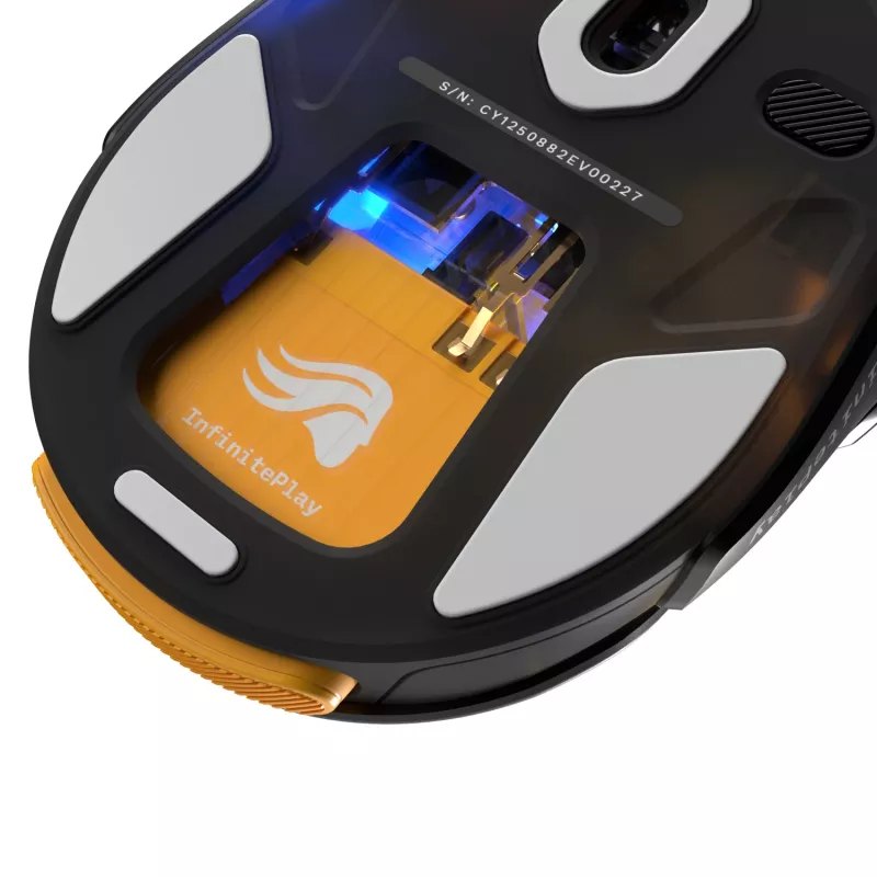 Glorious Gaming Model O3 Wireless žaidimų pelė - InfinitePlay keičiamų baterijų sistema, 8k dažnis, 130M paspaudimų optiniai jungikliai, itin lengva 66g, 30K DPI optinis jutiklis, RGB - Juoda