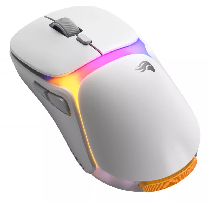 Glorious Gaming Model O3 Wireless Gaming Mouse - InfinitePlay keičiamų baterijų sistema, 8k atnaujinimo dažnis, 130M paspaudimų optiniai jungikliai, itin lengvas 66g, 30K DPI optinis jutiklis, RGB - Baltas