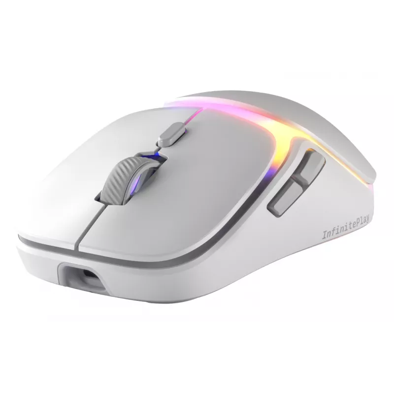 Glorious Gaming Model O3 Wireless Gaming Mouse - InfinitePlay keičiamų baterijų sistema, 8k atnaujinimo dažnis, 130M paspaudimų optiniai jungikliai, itin lengvas 66g, 30K DPI optinis jutiklis, RGB - Baltas
