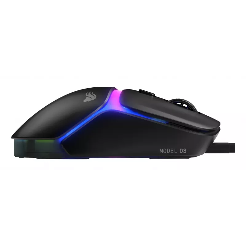 Glorious Gaming Model D3 Wired žaidimų pelė - itin lengva 57g, optiniai jungikliai 130M paspaudimų, 30K DPI BAMF 3.0 jutiklis, 750 IPS sekimas, 50G pagreitis, tinka visiems laikymo būdams - juoda