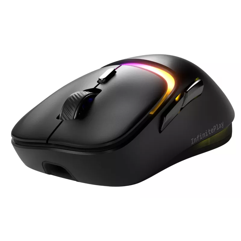 Glorious Gaming Model D3 Wireless Gaming Mouse – belaidė pelė su InfinitePlay keičiamų baterijų sistema, 8k dažniu, 130M optiniais jungikliais, itin lengva 69g, 30K optiniu jutikliu, RGB – juoda