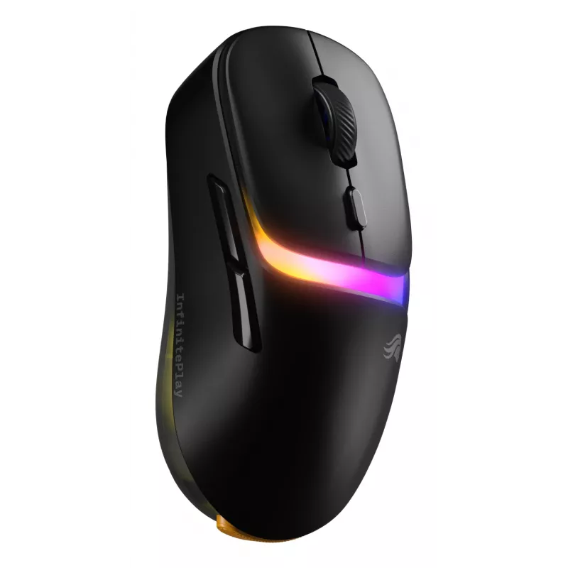 Glorious Gaming Model D3 Wireless Gaming Mouse – belaidė pelė su InfinitePlay keičiamų baterijų sistema, 8k dažniu, 130M optiniais jungikliais, itin lengva 69g, 30K optiniu jutikliu, RGB – juoda