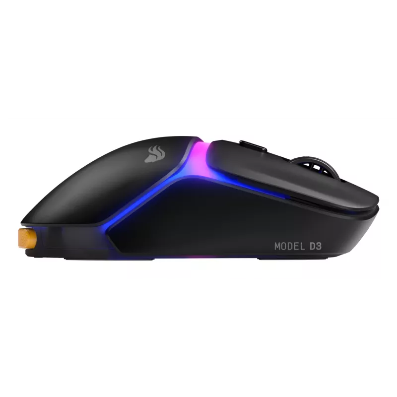Glorious Gaming Model D3 Wireless Gaming Mouse – belaidė pelė su InfinitePlay keičiamų baterijų sistema, 8k dažniu, 130M optiniais jungikliais, itin lengva 69g, 30K optiniu jutikliu, RGB – juoda