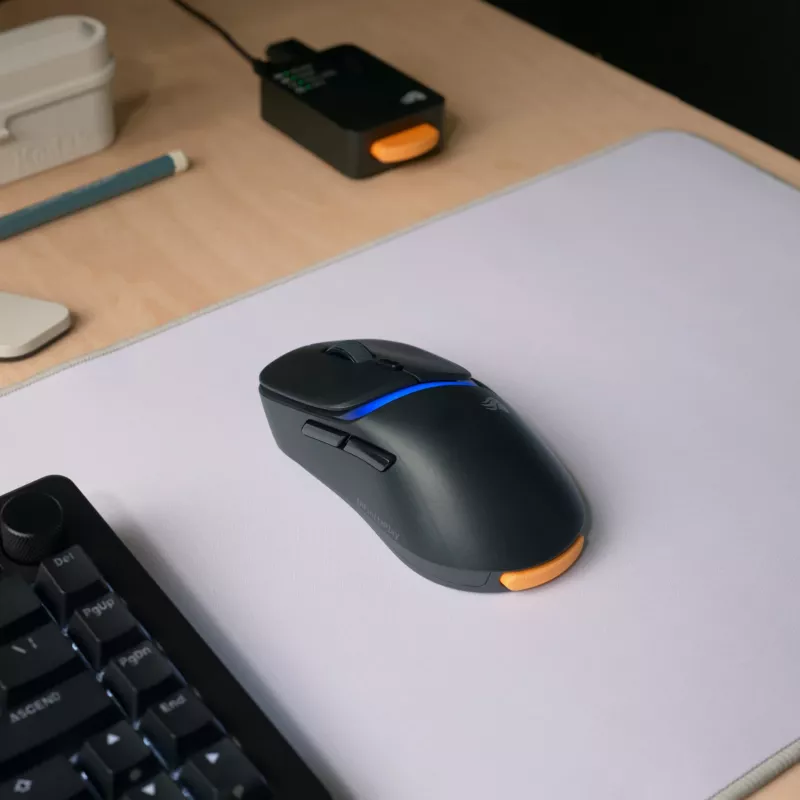 Glorious Gaming Model D3 Wireless Gaming Mouse – belaidė pelė su InfinitePlay keičiamų baterijų sistema, 8k dažniu, 130M optiniais jungikliais, itin lengva 69g, 30K optiniu jutikliu, RGB – juoda