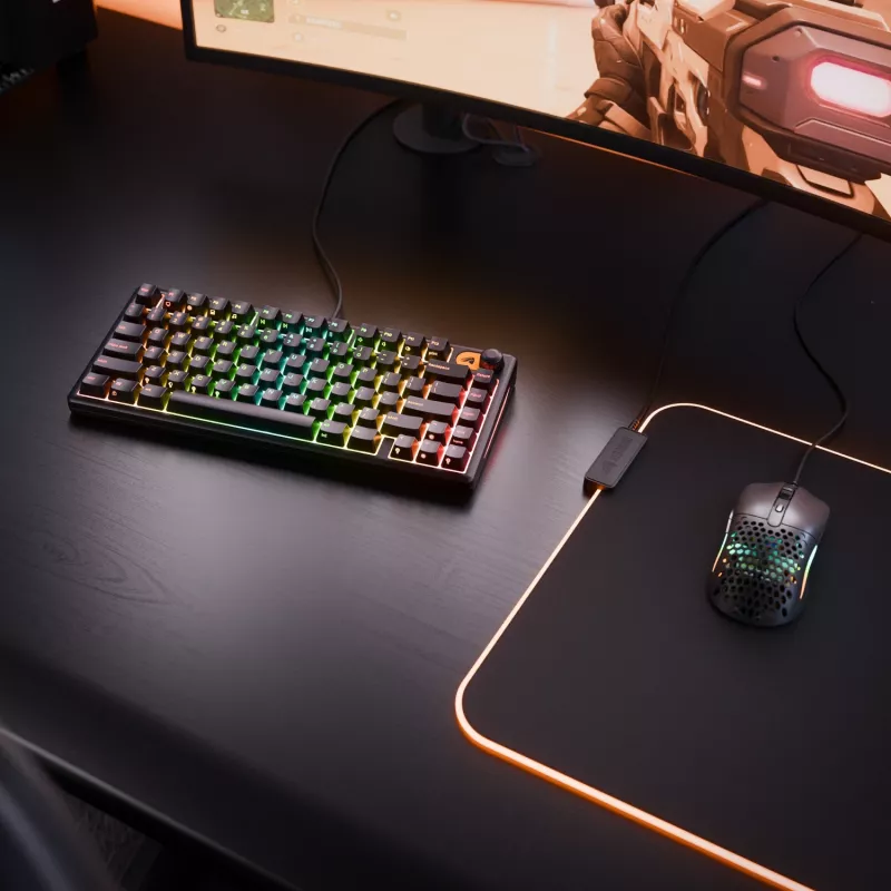 Glorious Gaming GMBK 75% klaviatūra, USB, QWERTY, JAV išdėstymas, juoda