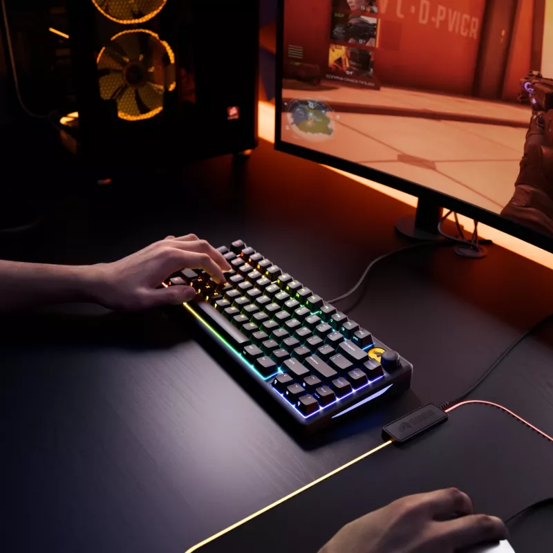 Glorious Gaming GMBK 75% klaviatūra, USB, QWERTY, JAV išdėstymas, juoda