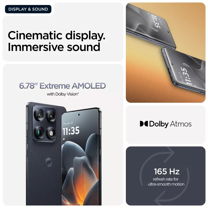 Išmanusis telefonas Motorola Signature 8 Gen 5, 6,78 colio OLED 2780×1264, 16 GB RAM, 512 GB, 50+50 MP, Dual SIM, Android 16, 5200 mAh, tamsiai mėlynas