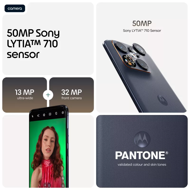 Išmanusis telefonas Motorola edge 70 fusion — 6,78 colio OLED, Snapdragon 7s Gen 3, 12 GB RAM, 256 GB, 7000 mAh, Dual SIM, Android 16, Juodas