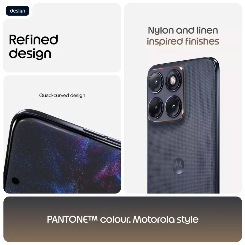 Išmanusis telefonas Motorola edge 70 fusion — 6,78 colio OLED, Snapdragon 7s Gen 3, 12 GB RAM, 256 GB, 7000 mAh, Dual SIM, Android 16, Juodas