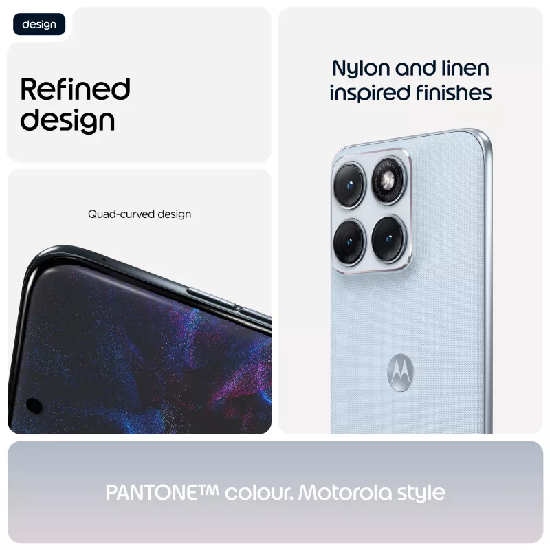 Išmanusis telefonas Motorola edge 70 fusion — 6,78 colio (17,2 cm) OLED, Snapdragon 7s Gen 3, 12 GB RAM, 256 GB, Dual SIM, 7000 mAh, šviesiai mėlyna