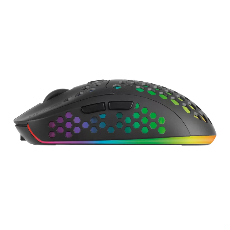 Mars Gaming MMW3, belaidė žaidimų pelė, RGB Flow, itin lengva 79g, 3200DPI, juoda