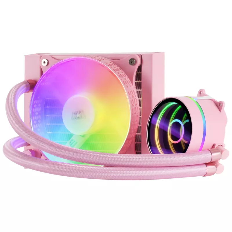 Mars Gaming ML-ONE120 Pink skystis CPU aušintuvas TDP 200W Infinity Mirror FRGB tylus ventiliatorius universalus multikištukas