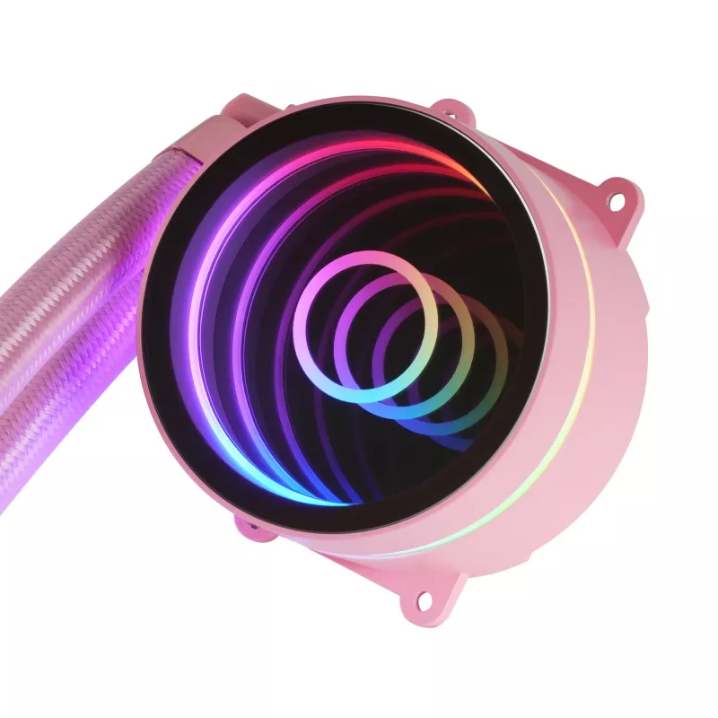 Mars Gaming ML-ONE120 Pink skystis CPU aušintuvas TDP 200W Infinity Mirror FRGB tylus ventiliatorius universalus multikištukas