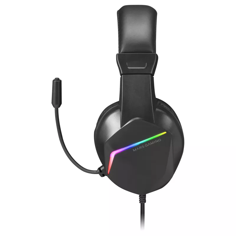 Mars Gaming MH122 Black, FRGB ausinės žaidimams su mikrofonu, HiFi garsas, triukšmo slopinimas, itin lengvos, PS4 PS5 Xbox Switch Tablet Windows Mac