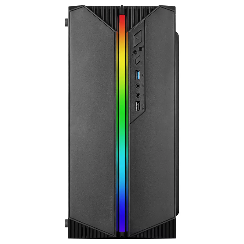 Mars Gaming MC-S1 Black kompiuterio korpusas Micro-ATX ARGB apšvietimas 12 režimų FRGB ventiliatorius