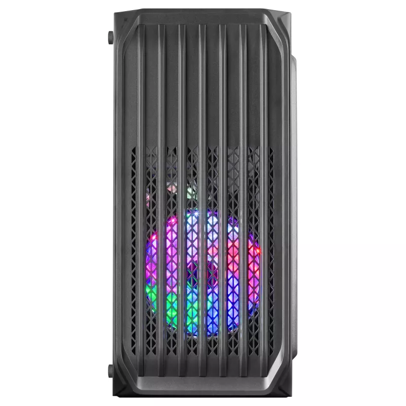 Mars Gaming MC-S2 Black kompiuterio korpusas Micro-ATX, 2 FRGB ventiliatoriai, priekinės grotelės, šoninis langas