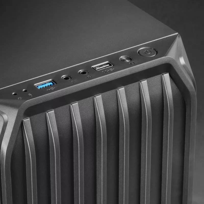 Mars Gaming MC-S2 Black kompiuterio korpusas Micro-ATX, 2 FRGB ventiliatoriai, priekinės grotelės, šoninis langas