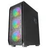 Mars Gaming MC-KX Black Premium E-ATX Gaming Tower su FREEZER CPU sistema, 5 itin tyliais ARGB ventiliatoriais, ARGB valdikliu ir RF nuotolinio valdymo pultu, tinklinis priekis