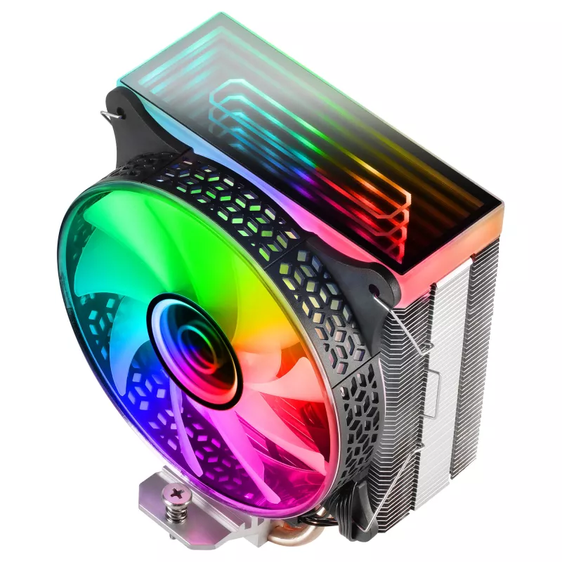 Mars Gaming MCPU-VR Juodas CPU aušintuvas Dvigubas Infinity veidrodis ARGB 4 HCT šilumos vamzdžiai 180W TDP Itin tylus PWM 12cm ventiliatorius