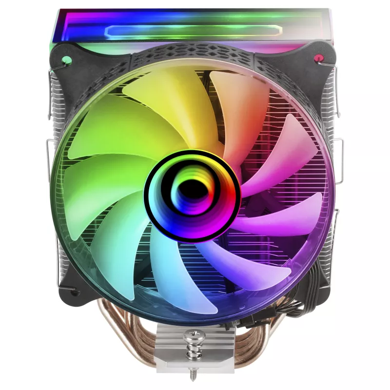 Mars Gaming MCPU-VR Juodas CPU aušintuvas Dvigubas Infinity veidrodis ARGB 4 HCT šilumos vamzdžiai 180W TDP Itin tylus PWM 12cm ventiliatorius