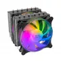 Mars Gaming MCPU-XT Black CPU aušintuvas dviejų bokštų aušinimas 6 HCT šilumvamzdžiai TDP 300W 2 ARGB PWM 12cm ventiliatoriai
