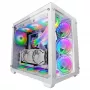 Mars Gaming MCV3 White Custom XXL E-ATX korpusas su dvigubu grūdinto stiklo langu ir dviejų kamerų moduliniu rėmu