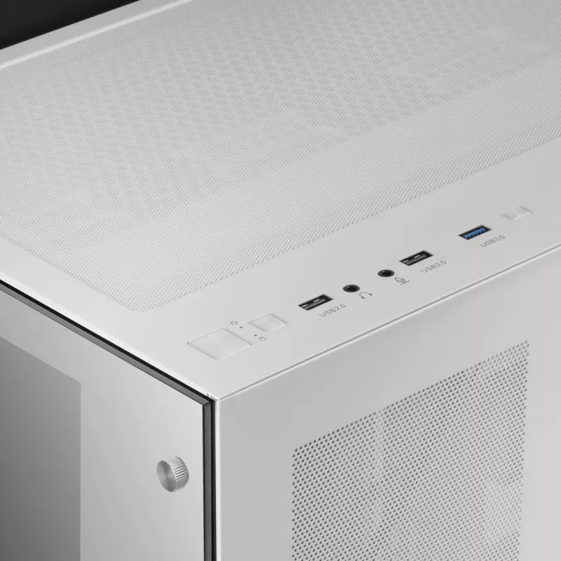 Mars Gaming MCV3 White Custom XXL E-ATX korpusas su dvigubu grūdinto stiklo langu ir dviejų kamerų moduliniu rėmu