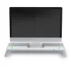 Mars Gaming MGS-ONE White Chroma RGB monitorio stovas reguliuojamo dydžio išmaniojo telefono ir planšetės laikiklis priekinis USB 2.0