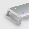 Mars Gaming MGS-ONE White Chroma RGB monitorio stovas reguliuojamo dydžio išmaniojo telefono ir planšetės laikiklis priekinis USB 2.0