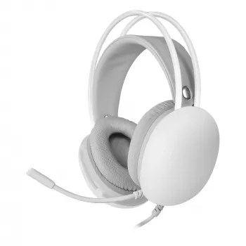 Mars Gaming MH-GLOW White 360° Full Chroma RGB Flow ausinės su triukšmo slopinimo mikrofonu, itin lengvas dizainas, atminties putų pagalvėlės, universali suderinamumas