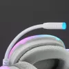 Mars Gaming MH-GLOW White 360° Full Chroma RGB Flow ausinės su triukšmo slopinimo mikrofonu, itin lengvas dizainas, atminties putų pagalvėlės, universali suderinamumas
