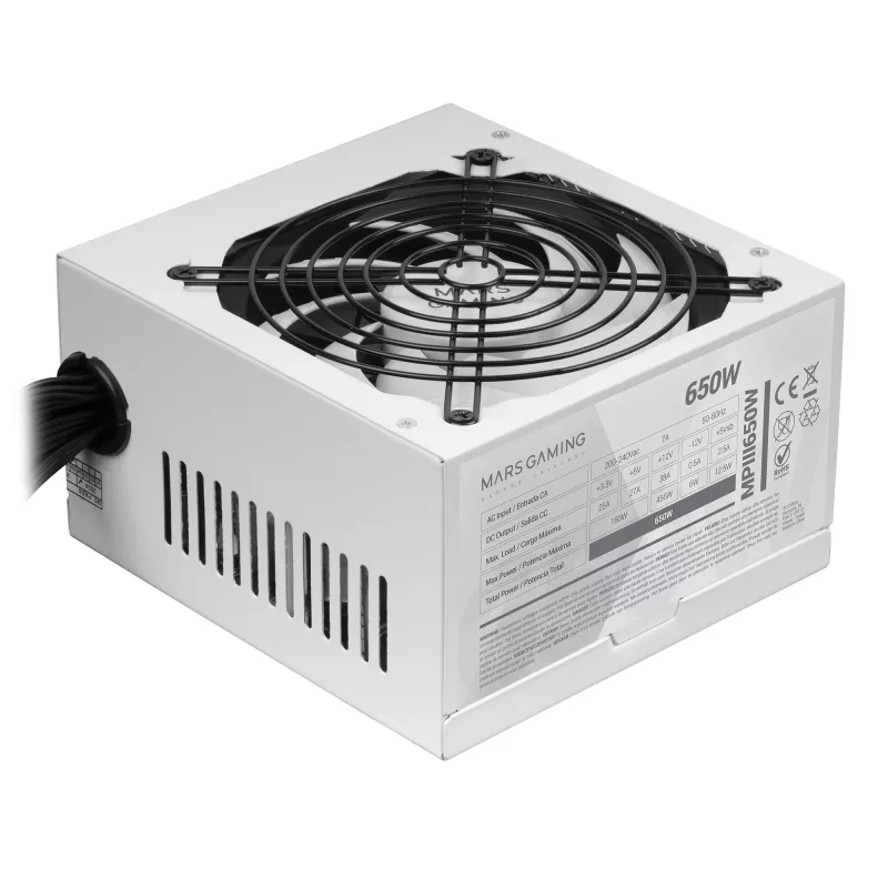 Mars Gaming MPIII650 maitinimo blokas 650 W 20+4 pin ATX ATX Baltas