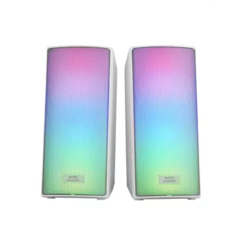Mars Gaming MSRGB2W nešiojamas stereo garsiakalbis su RGB apšvietimu, baltas, 15 W