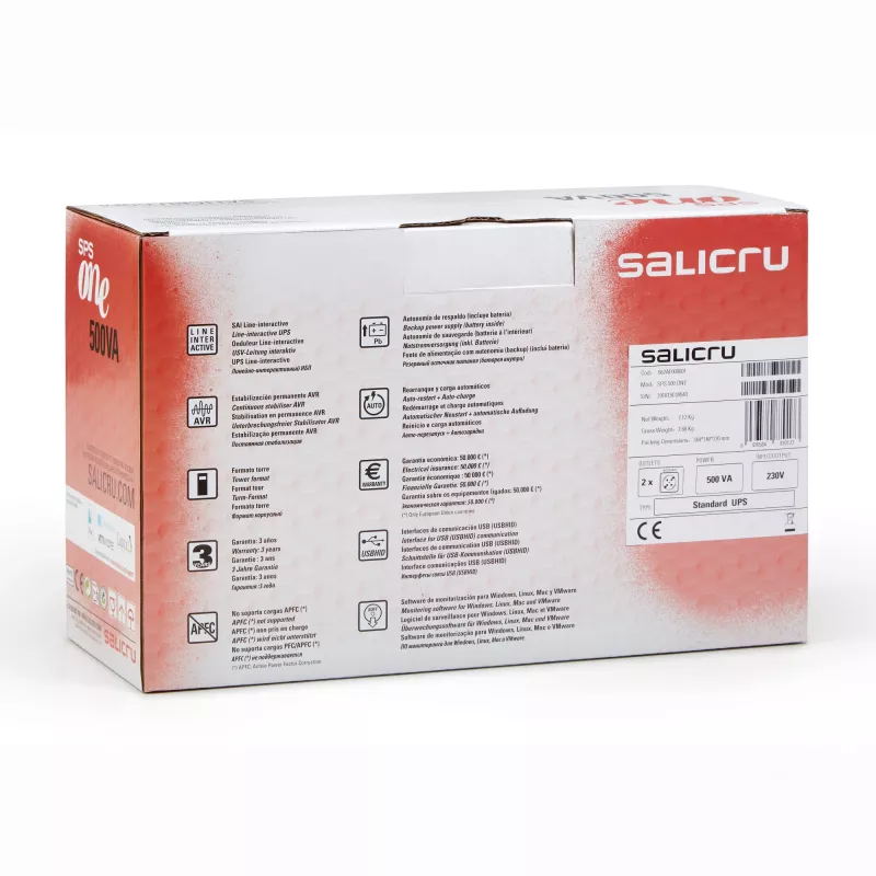 Salicru SPS 700 ONE nepertraukiamo maitinimo šaltinis (UPS), 0.7 kVA / 360 W, linijinis-interaktyvus