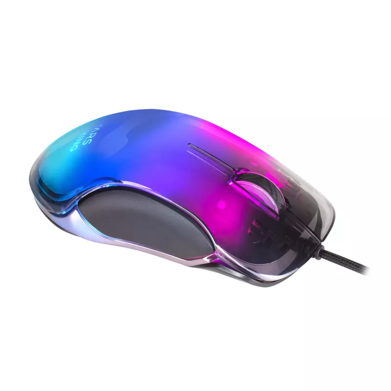 Mars Gaming MMGLOW žaidimų pelė RGB Chroma-Glow veidrodinis paviršius 12800 DPI juoda