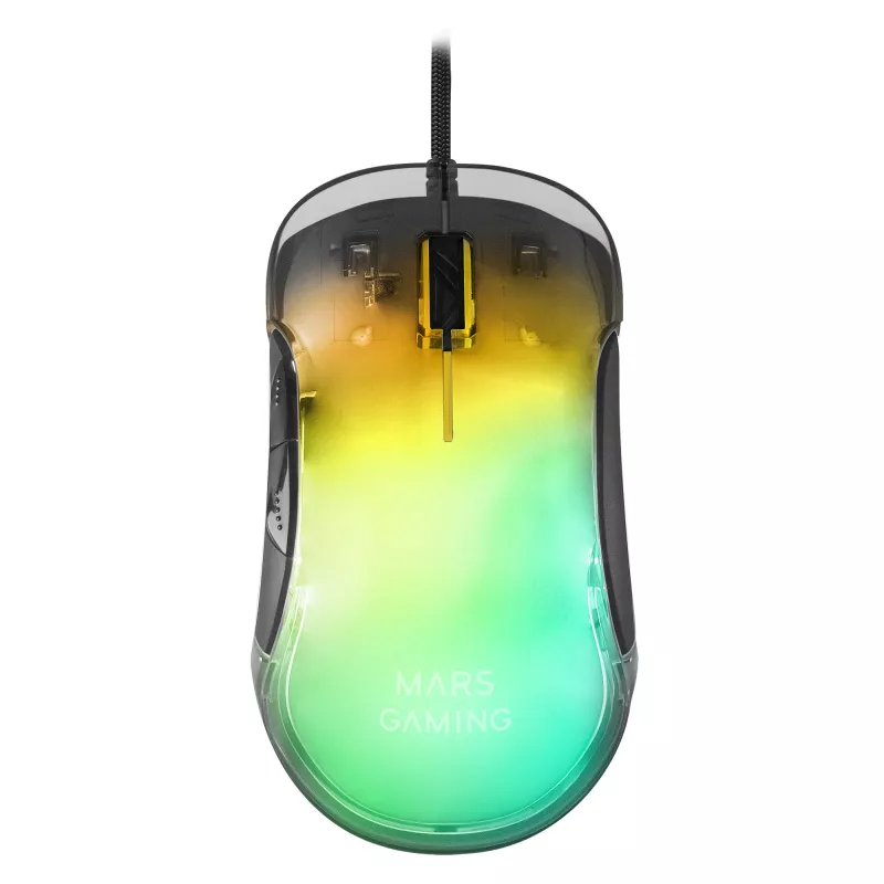 Mars Gaming MMGLOW žaidimų pelė RGB Chroma-Glow veidrodinis paviršius 12800 DPI juoda