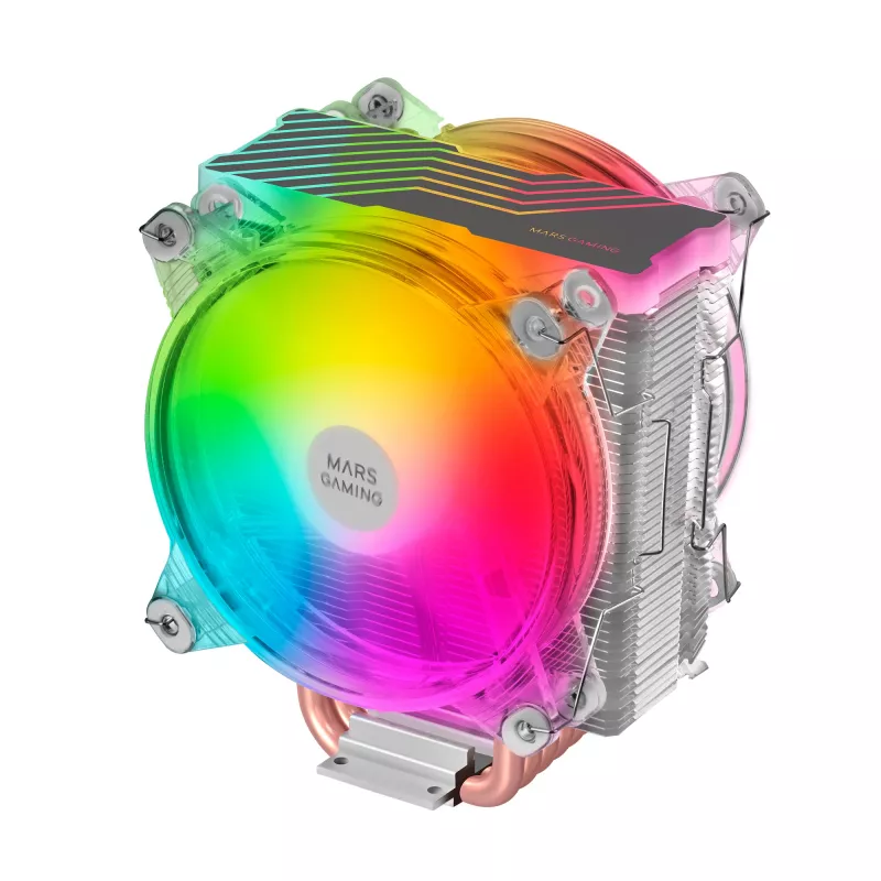 Mars Gaming MCPU66 Triple ARGB procesoriaus aušintuvas 6 šilumos vamzdeliai HCT TDP 220W 2 ventiliatoriai 12cm