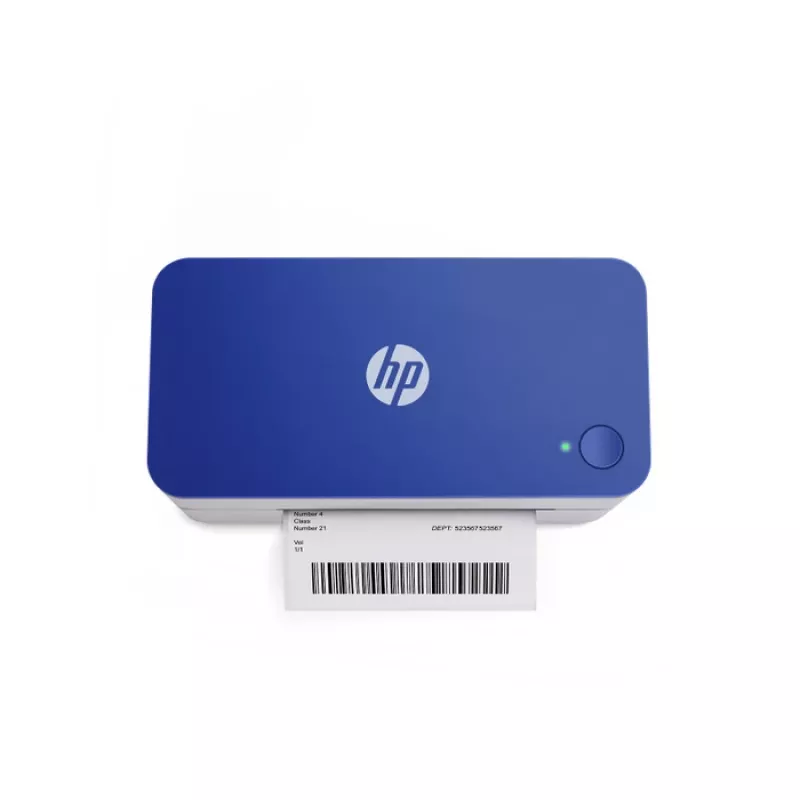 Etikečių spausdintuvas HP HPKE100 tiesioginio terminio spausdinimo 203 x 203 DPI 127 mm/s laidinis USB Baltas/Mėlynas