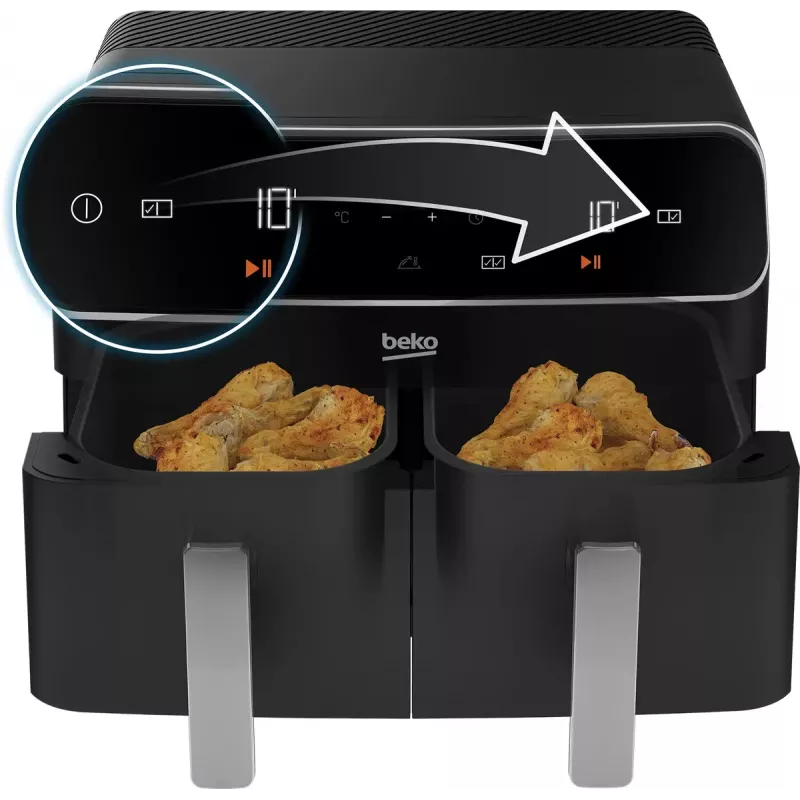 Kepimo krosnelė su karšto oro cirkuliacija Beko FRL5388B ExpertFry 8,5L 2400W Juoda Touch Control