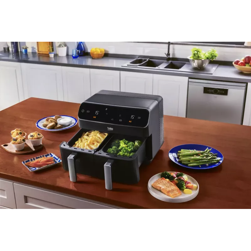 Kepimo krosnelė su karšto oro cirkuliacija Beko FRL5388B ExpertFry 8,5L 2400W Juoda Touch Control