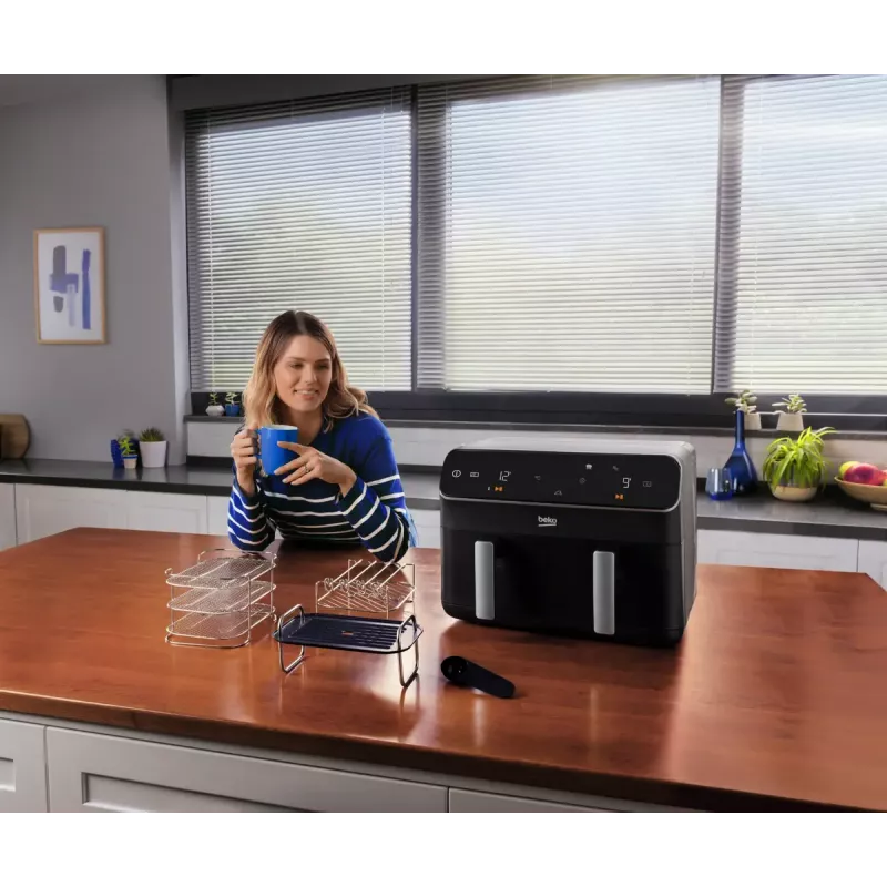 Kepimo krosnelė su karšto oro cirkuliacija Beko FRL5388B ExpertFry 8,5L 2400W Juoda Touch Control