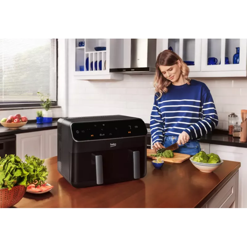 Kepimo krosnelė su karšto oro cirkuliacija Beko FRL5388B ExpertFry 8,5L 2400W Juoda Touch Control