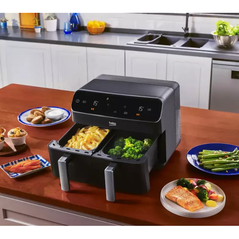 Kepimo krosnelė su karšto oro cirkuliacija Beko FRL5388B ExpertFry 8,5L 2400W Juoda Touch Control