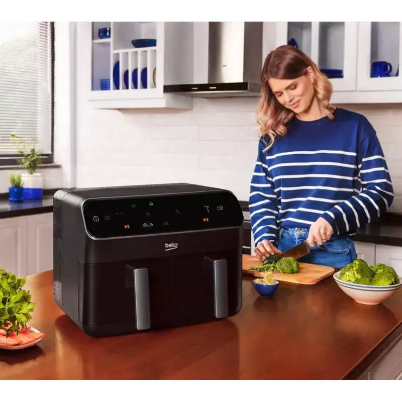 Kepimo krosnelė su karšto oro cirkuliacija Beko FRL5388B ExpertFry 8,5L 2400W Juoda Touch Control